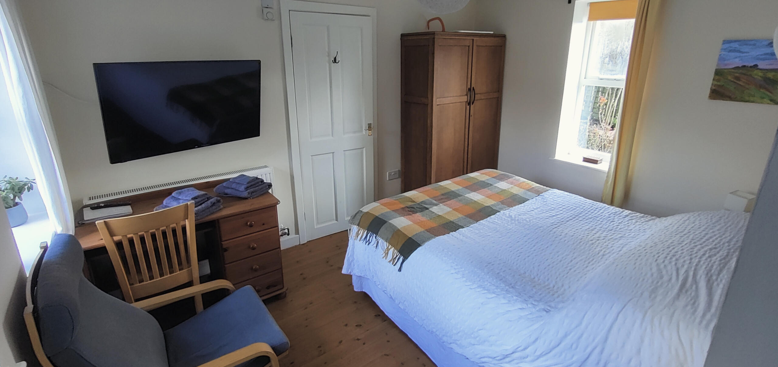 King size bed and 43" TV